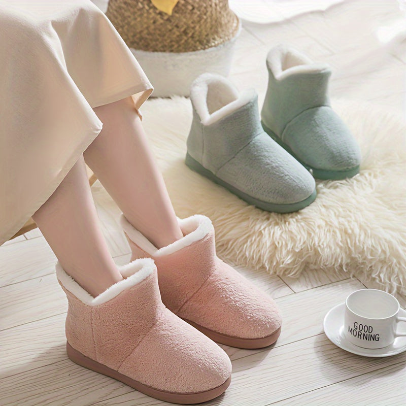 Thermal Furry Snow Boots Windproof Lightweight Flat Shoes