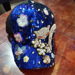 Rhinestone Fox Sequin Baseball Cap Hip Hop Trucker Hat