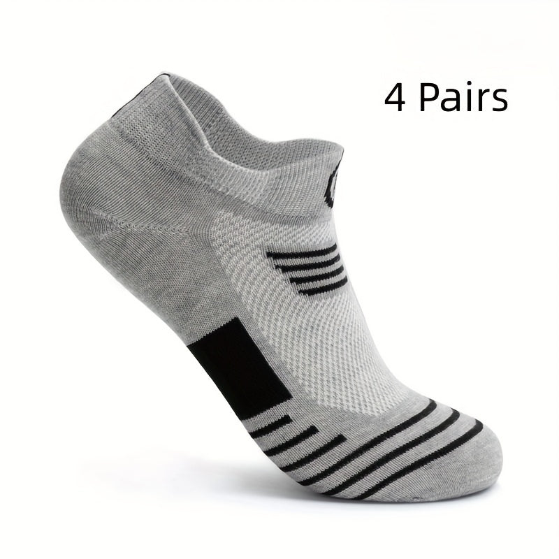 4 Pairs Outdoor Casual Breathable Deodorant Ankle Socks for Men & Women