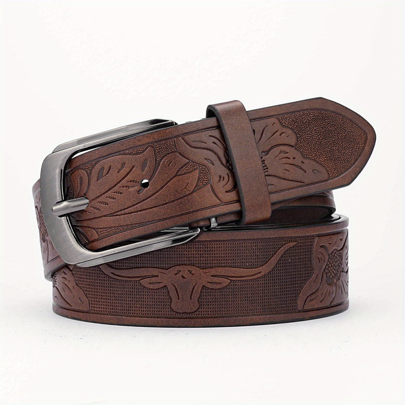 Alloy Pin Buckle PU Striped Belt Accessory For Men