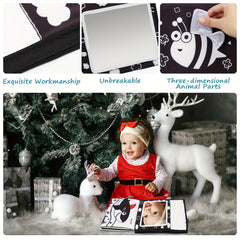 Baby Tummy Time Mirror & Toys, High Contrast & Crinkle Books