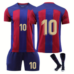 3Pcs Kids Football Kit 10 Print Jersey- Shorts- Socks Set