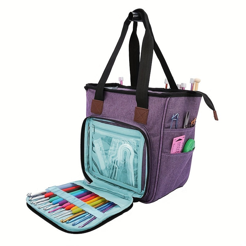 1pc Knitting Bag Crochet Storage Tote Bag Portable Yarn Storage Carrying Bag