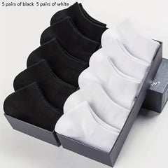 10 Pairs Solid Sports Ankle Socks Women's Stockings