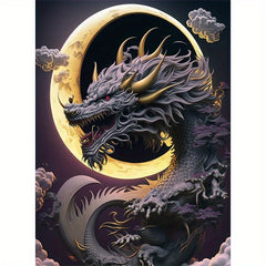 Moon Dragon 5D Diamond Painting Art Kit DIY Frameless