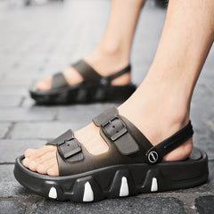 Men's Vintage Jelly Strap Slip On Buckle Sandals