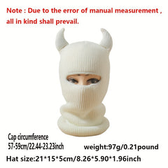 Monster Ears Ski Mask Balaclava Solid Beanie Y2K Knit Hat