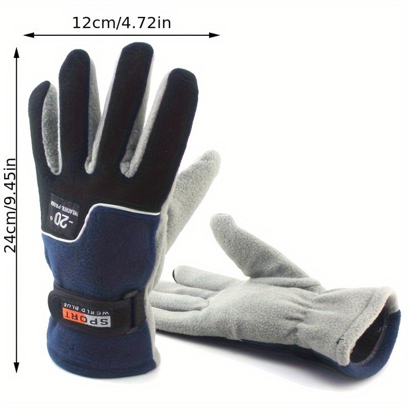 Winter Warm Fleece Full Finger Gloves for Skiing Cycling