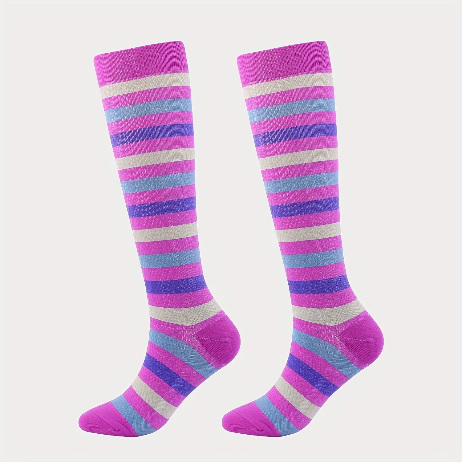 Men's Striped Compression Socks for Circulation & Comfort