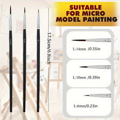 30 Detail Brush Set for Miniatures & Crafts with Nylon Bristles