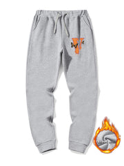Men's Casual Winter Alphabet Print Jogger Pants