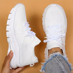 Women's Breathable Lace Up Walking Shoes Non Slip Sneakers