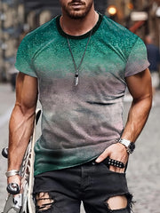 Men's Vintage Style Printed Sports T shirt Casual Stretch Round Neck Tee Shirt