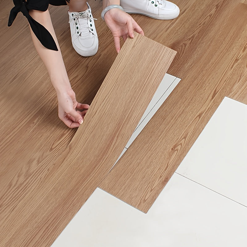 5pcs 6'' X 91 Wood Grain Floor Stickers Waterproof Self Adhesive Wall Stickers