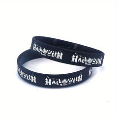 Spooky Halloween Ghost Silicone Bracelet Stretchy Rubber Wristband
