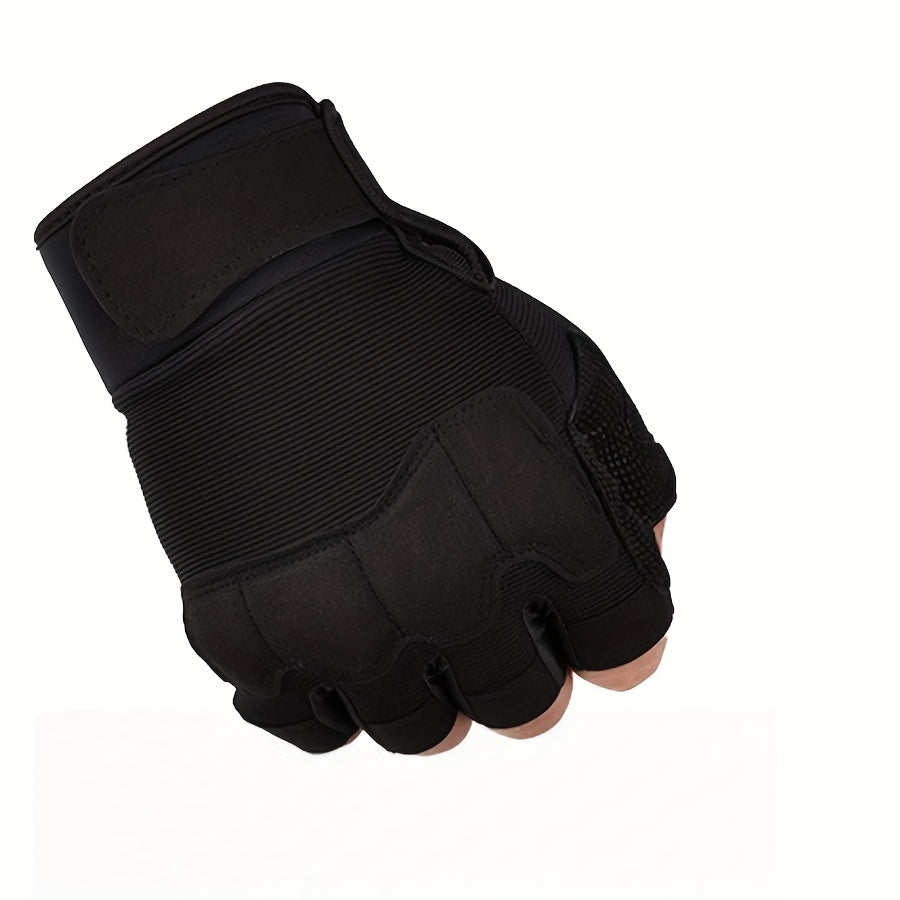 Fingerless Knuckle Tactical Gloves for Motorcycle Shooting Climbing