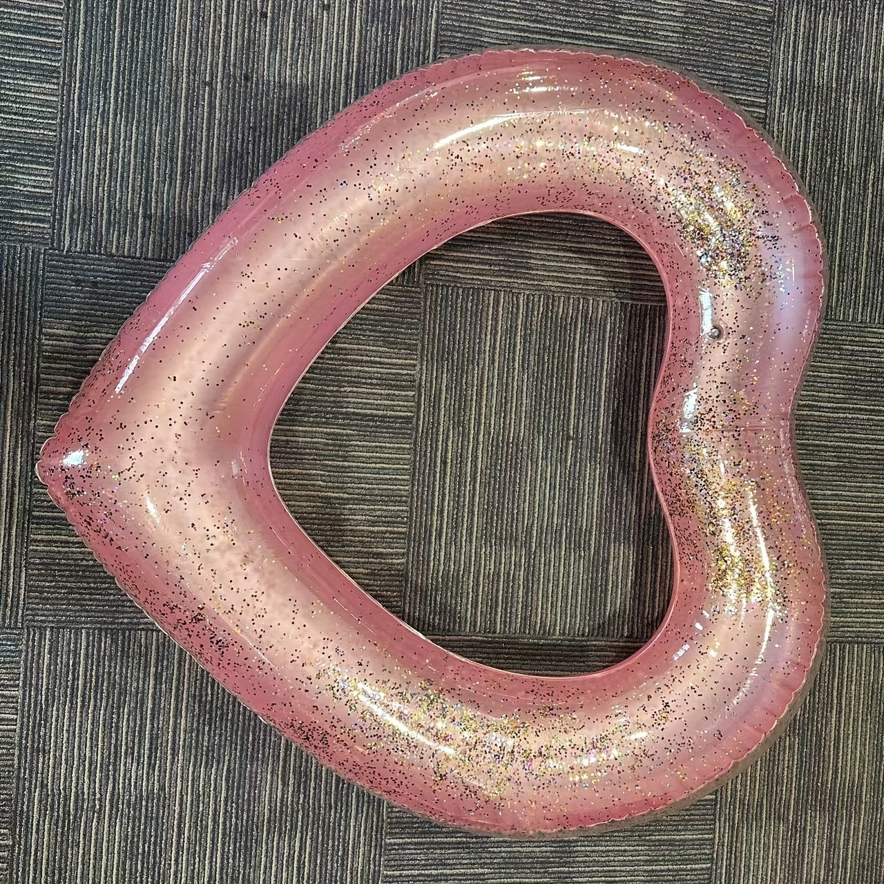 Glitter Love Heart Inflatable Swim Ring Toy