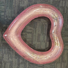 Glitter Love Heart Inflatable Swim Ring Toy