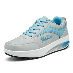 Women's Lightweight Platform Sneakers Lace Up Running Shoes