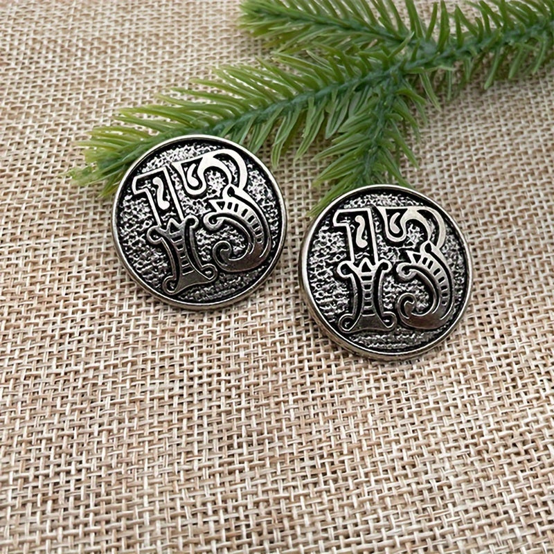 Set of 2 DIY Number 13 Pattern Golden Metal Buckles for Bags and Leather Goods