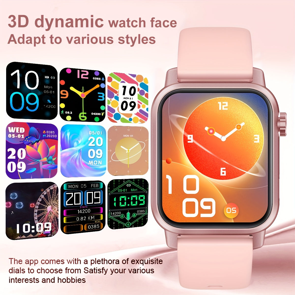 Smart Watch Answering Calls for Android IP68 Pink