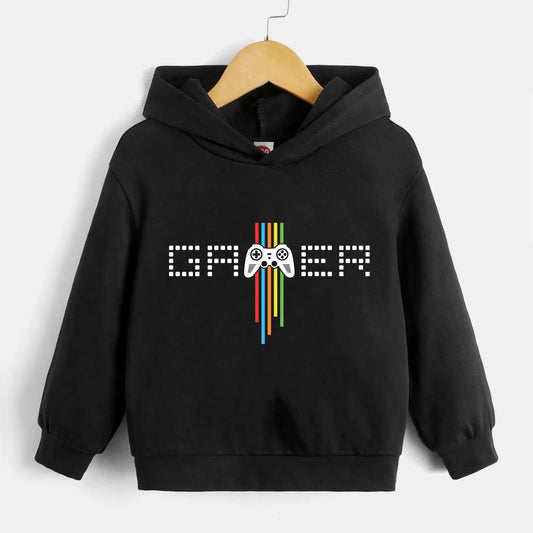 GAMER Letter Print Boys Pullover Hoodies Spring Fall Kids Sweatshirt