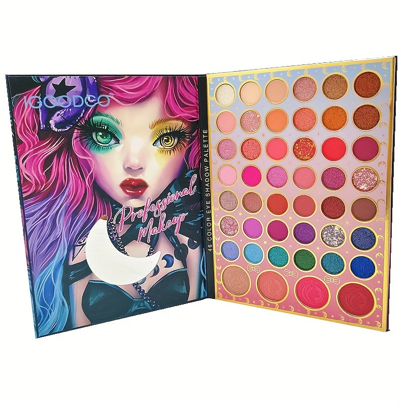 46-Shade Matte & Pearly Eyeshadow Palette for Anime Girl Makeup