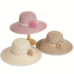 Breathable Wide Brim Summer Straw Basin Hat Women Travel Beach Hats