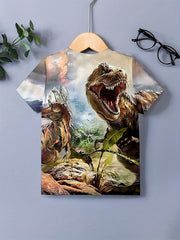 Boy's Dinosaurs Graphic Loose T shirt Casual 3D Print Tee Kid's Clothing