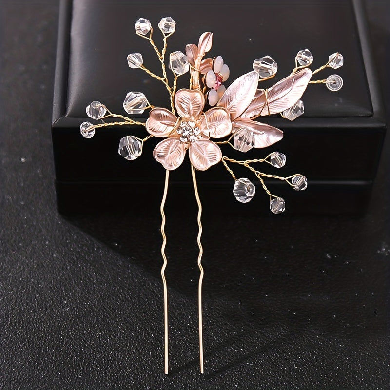 Flower Crystal Wedding Hair Pins Hair Accessories Bridal Headpiece