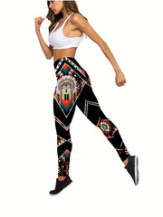 Women's Plus 3D Wolf Print Tank Top & Leggings Set