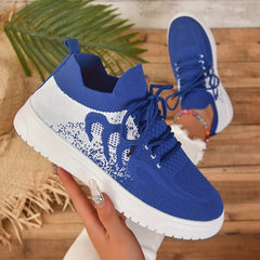 Women's Print Mesh Breathable Sports Shoes Lightweight Non slip Travel Shoes