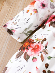 Baby Girls Floral Dress Set for Autumn/Spring