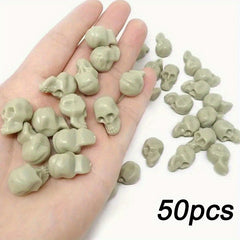 50pcs Halloween Mini Plastic Skull Head for Vase Filler & Decor