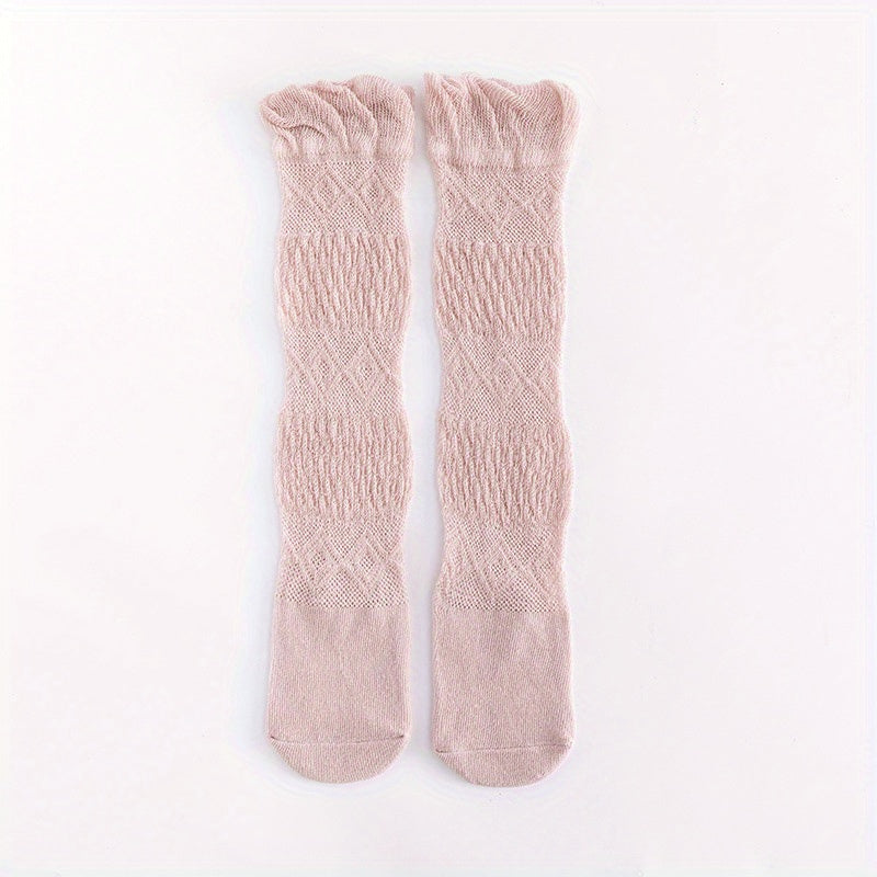 Baby Girls Mesh Lace Over Knee Stockings Breathable Anti Mosquito Socks