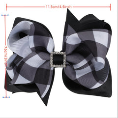 Plaid Bow Hair Clip for Girls