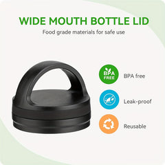 Reusable Lids W/ Handle for Wide Mouth Sport Water Bottles