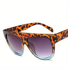 Oversized Cat Eye Sunglasses Gradient Lens Flat Top Glasses