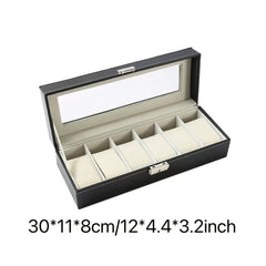 Men's PU Leather 6 Watch Storage Box