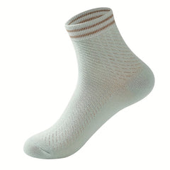 Women's Striped Crew Socks - Comfy & Breathable Short Socks