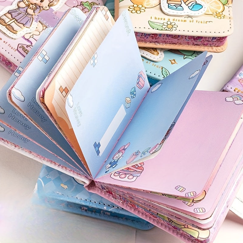 Creative Pink Cartoon Notebook with Magnetic Buckle