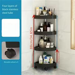 1pc Punch Corner Shelf & Storage Rack for Kitchen & Bathroom