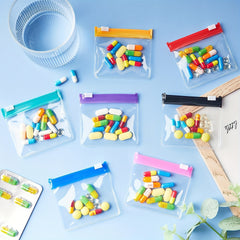 35PCS Portable Pill Pouch Bags Self Sealing Pill Bags for Travel Home Office