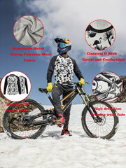 Men's Helmet Pattern Cycling Jersey Long Sleeve Shirt