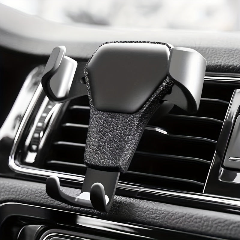 Car Leather Patterned Phone Holder Auto Navigation Air Outlet Multifunctional