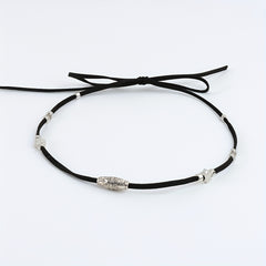 Retro Literary Style DIY Rope With Hat Circle Wooden Beads String Rope Ornament