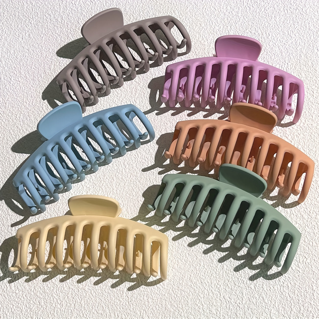 6pcs Large Frosted Hair Claw Non-slip Hair Accessories