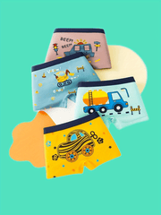 4pcs Boys Cartoon Boxer Briefs Underwear Clothes