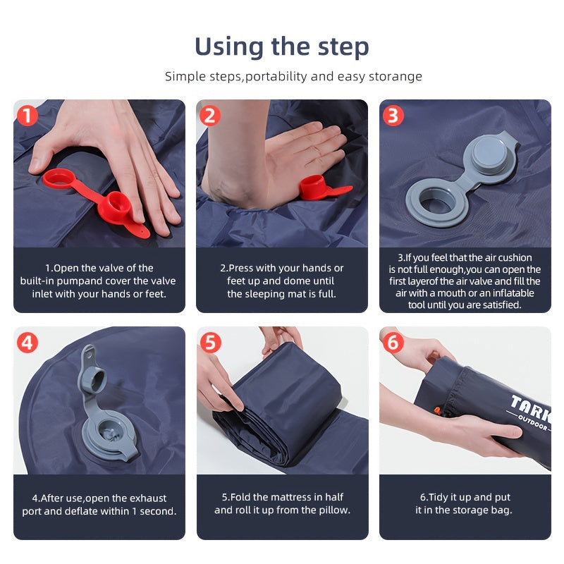 Ultralight Outdoor Sleeping Pad with Built-in Inflator Pump