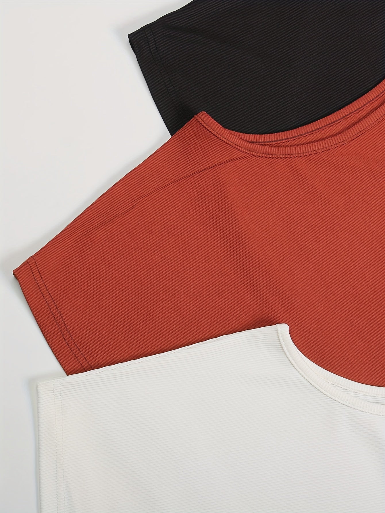 3-Pack Plus Size Mock Neck Ribbed Tank Top Set